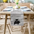 thumbnail image 2 of Table Runner Dresser Scarves 72 Inch Long, Farm Hens Pig Cow Black Animal Linen Dining Table Runners Shabby Wooden Texture Tabletop Scarf for Wedding Holiday Party Kitchen, 2 of 7