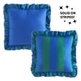 thumbnail image 4 of Mainstays 18" x 18" Blue and Green Ruffle Striped Pillow, 4 of 7