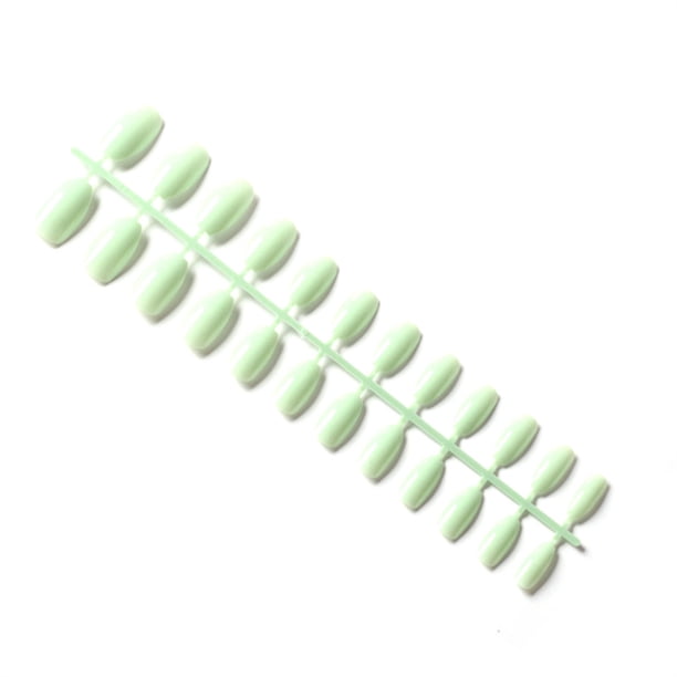 Vogacara 24 piezas de uñas postizas de ataúd resistentes a los arañazos de bailarina corta coloridas uñas acrílicas artificiales de color sólido DIY Juegos de manicura 4 verde matcha Vogacara CE011412-04