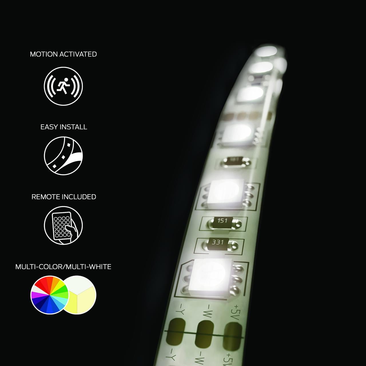 Kit Light painting ruban led multicolore 1m piles. Effet filaments