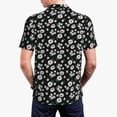 thumbnail image 3 of Balery Daisies Flowers Printed Men’s Short Sleeve Polo Shirt, Midweight Men's Shirt,Golf Polo shirts -Large, 3 of 8