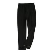 Weiqiqre Mens Pajama Full Length Pants Casual Home Sleepwear Thin Loose Pants Pajama Solid Color Shorts Pants Lounging, and Leisure Activities Sleep Wear