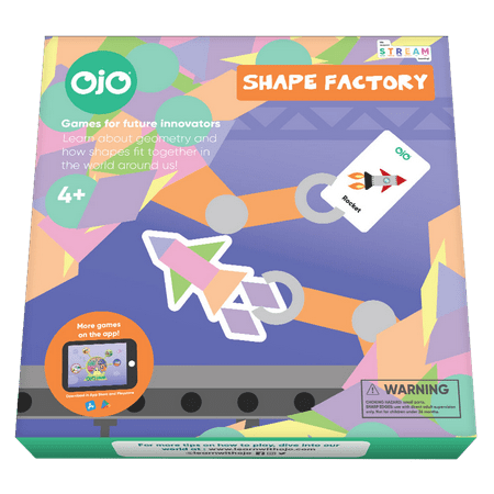 OjO Shape Factory STEM math board game for kids age 4 5 6 | Children learn mathematics and geometry by building shapes | Learning Toy for boys girls homeschooling or family games night
