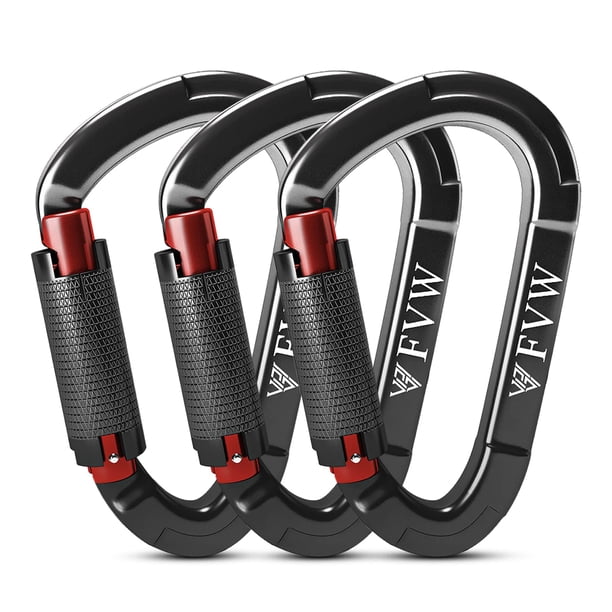 Mosquetones para Escalada FVW 25KN Certificados UIAA con Cierre Automático x3