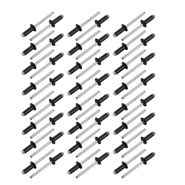 Unique Bargains M5x12mm Aluminum Open End Round Dome Head Blind Rivets Black 50Pcs