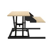 Two-Tier Pneumatic Standing Desk Converter - White Oak