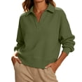 thumbnail image 5 of Hvogkswy Mock Neck Sweatshirt for Women Solid Casual Waffle-Weave Sweatshirts Fall Fashion Long Sleeve Pullover Sweatshirts, 5 of 9