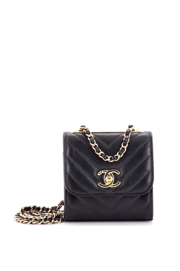 Pre-Owned Trendy CC Clutch with Chain Chevron Lambskin Small By Rebag