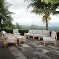 thumbnail image 2 of Modern Contemporary Urban Outdoor Patio Balcony Garden Furniture Lounge Sofa and Chair and Coffee Table Set, Wood, Grey Gray Natural, 2 of 12