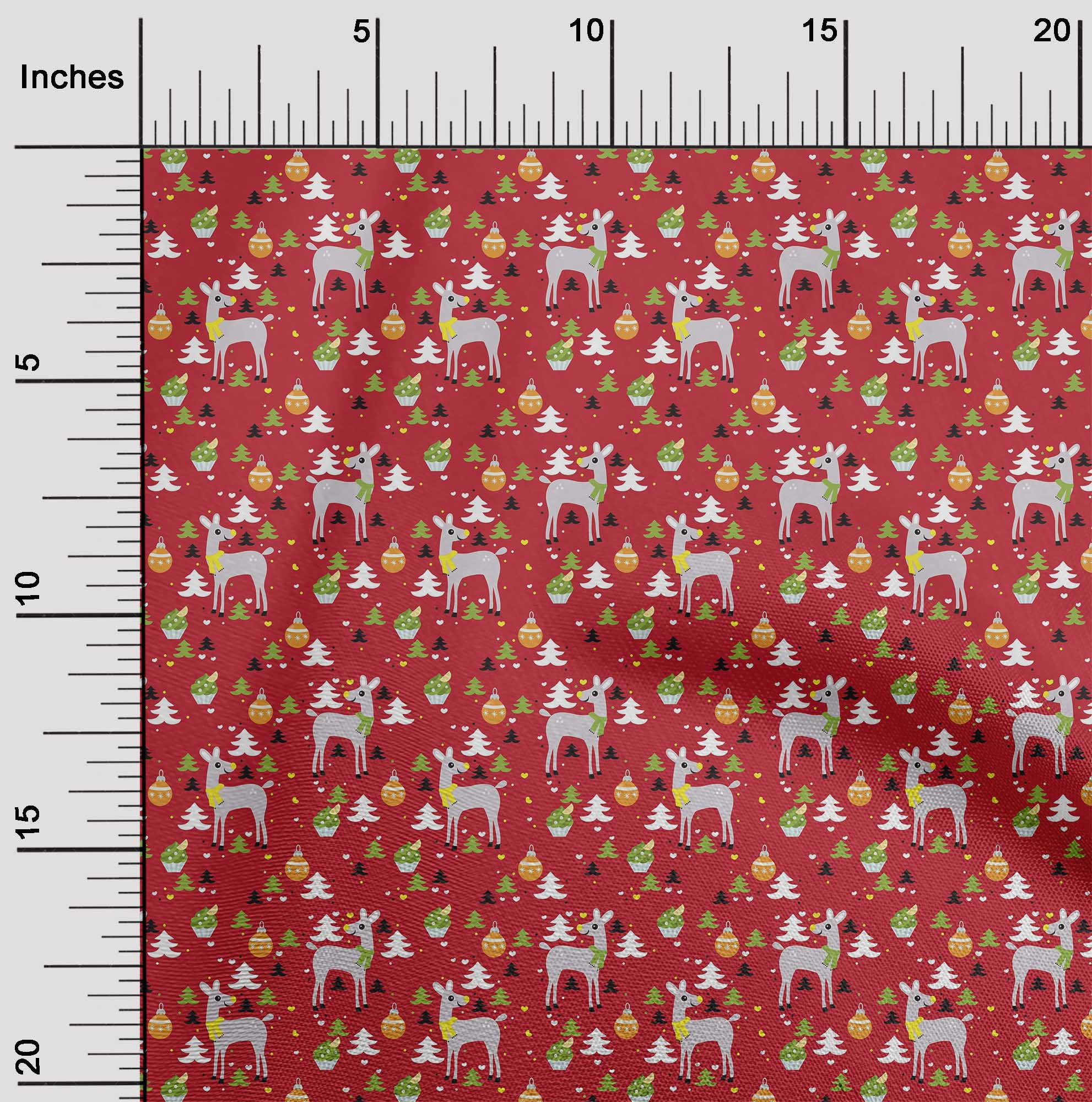 oneOone Cotton Jersey Red Fabric Christmas Dress Material Fabric Print Fabric By The Yard 58 Inch Wide