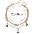 thumbnail image 3 of Boho Layered Anklets (Silver) Evil Eyes Anklets Beaded Layering Anklets for Women Girls, 3 of 5
