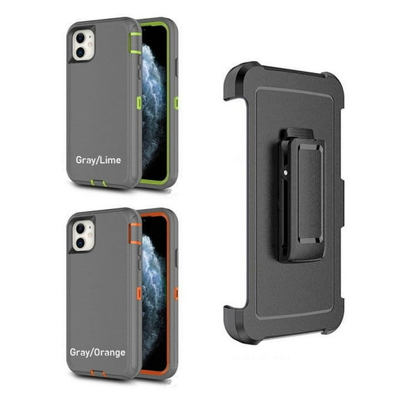 iPhone 11 (6.1") Shockproof Heavy Duty Full Body Protection Hybrid Defender Rugged Case with Holster