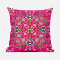 thumbnail image 6 of Amrita Sen Designs  26 x 26 in. Paisley Leaf Geo Duo Broadcloth Indoor & Outdoor Zippered Pillow - Hot Pink, 6 of 7