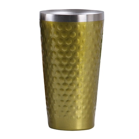 

330ml Double-layer Stainless Steel Mug Practical Beer Cup Fish Scale Grain Coffee Milk Cup Anti-scalding Container for Home Outdo