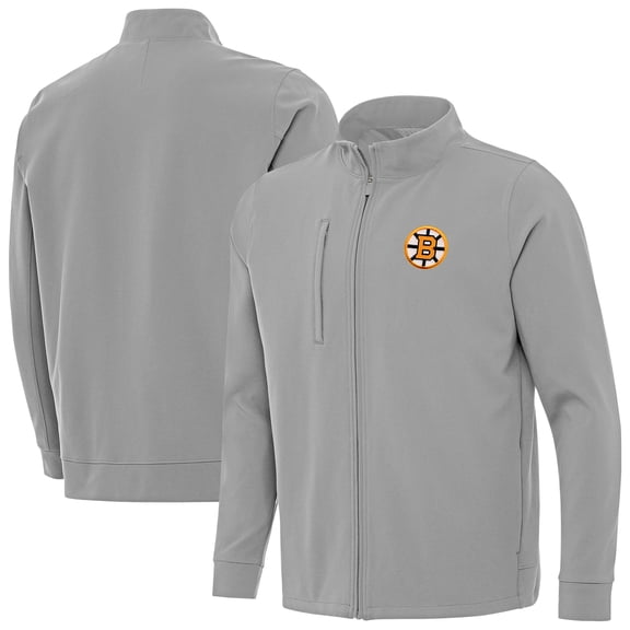 Men's Antigua Gray Boston Bruins Regard Full-Zip Jacket