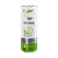 thumbnail image 2 of CELSIUS Sweetened with Stevia Sparkling Cucumber Lime Fitness Drink, Zero Sugar, 12oz. Slim Can, 12 Pack, 2 of 5