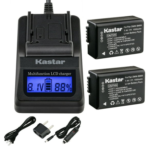 Kastar Battery 2-Pack and Fast Charger Replacement for Panasonic DMW-BMB9 DMW-BMB9E DMW-BMB9PP Lumix DMC-FZ40 DMC-FZ45 DMC-FZ47 DMC-FZ48 DMC-FZ60 DMC-FZ62 DMC-FZ70 DMC-FZ72 DMC-FZ100 DMC-FZ150 Camera