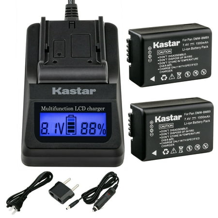 Kastar Battery 2-Pack and Fast Charger Replacement for Panasonic DMW-BMB9 DMW-BMB9E DMW-BMB9PP Lumix DMC-FZ40 DMC-FZ45 DMC-FZ47 DMC-FZ48 DMC-FZ60 DMC-FZ62 DMC-FZ70 DMC-FZ72 DMC-FZ100 DMC-FZ150 Camera