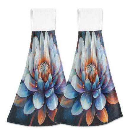 

2 Bathroom Towels Kitchen Towels 18.2x14In Velcro Hand Wipes Dish Cloths & Dish Towels Washroom Towels Face Towel Hand Wipes Big Blue Flowers