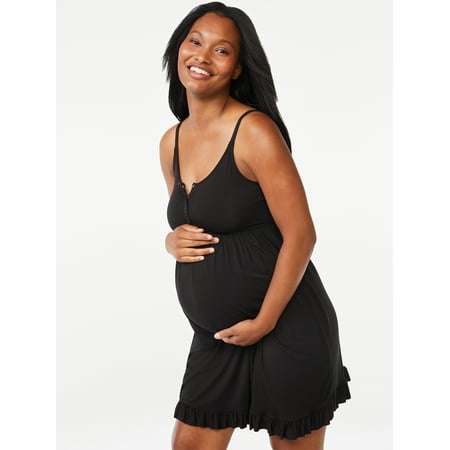 Joyspun Women's Maternity Nursing Chemise Dress, Sizes S to 3X