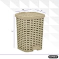 thumbnail image 6 of Superio Small Outdoor Trash Can with Lid for Dog Poop 6 Liter - 1.5 Gallon Plastic Beige Wicker Mini Waste Basket, 6 of 6