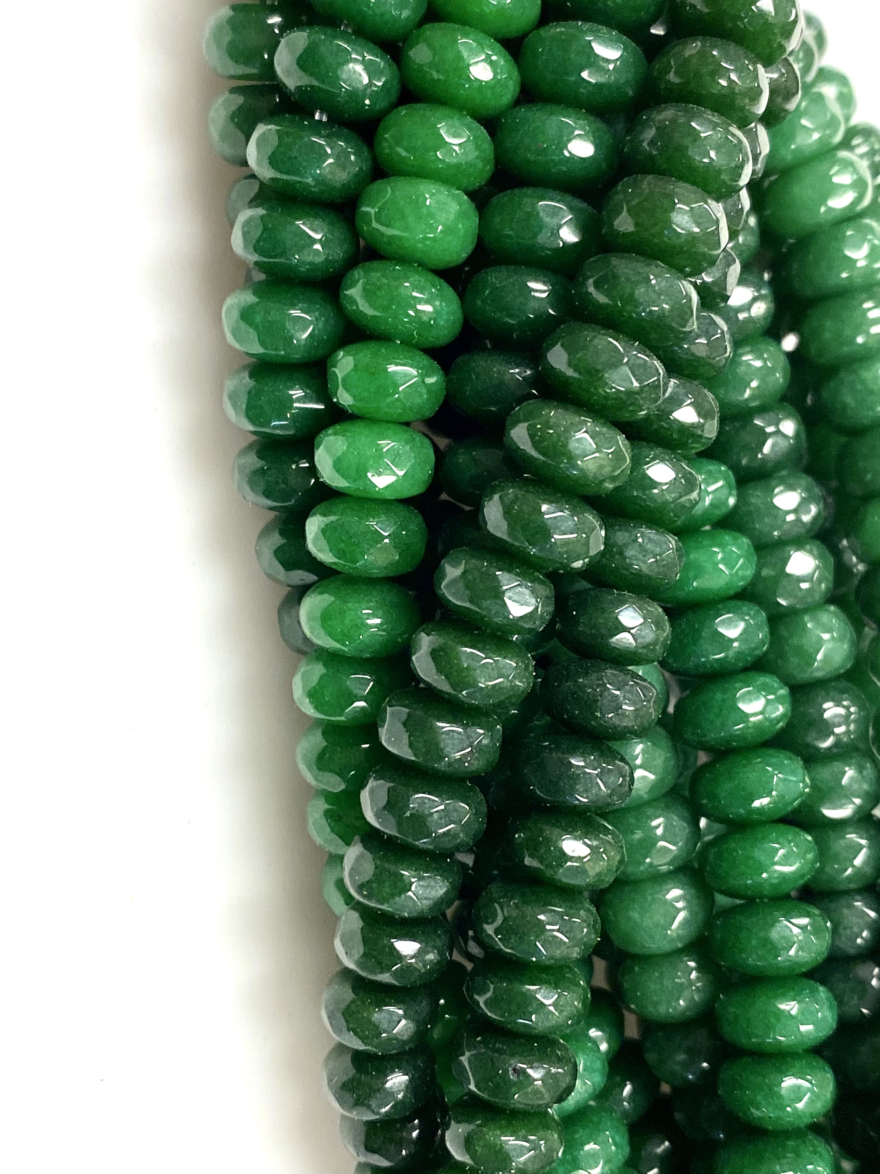 Gemstone Faceted Beads for Jewelry Making Gemstones Loose Beads Green Jade  Stone Faceted Coin Shape Beads Size 4mm Size Available