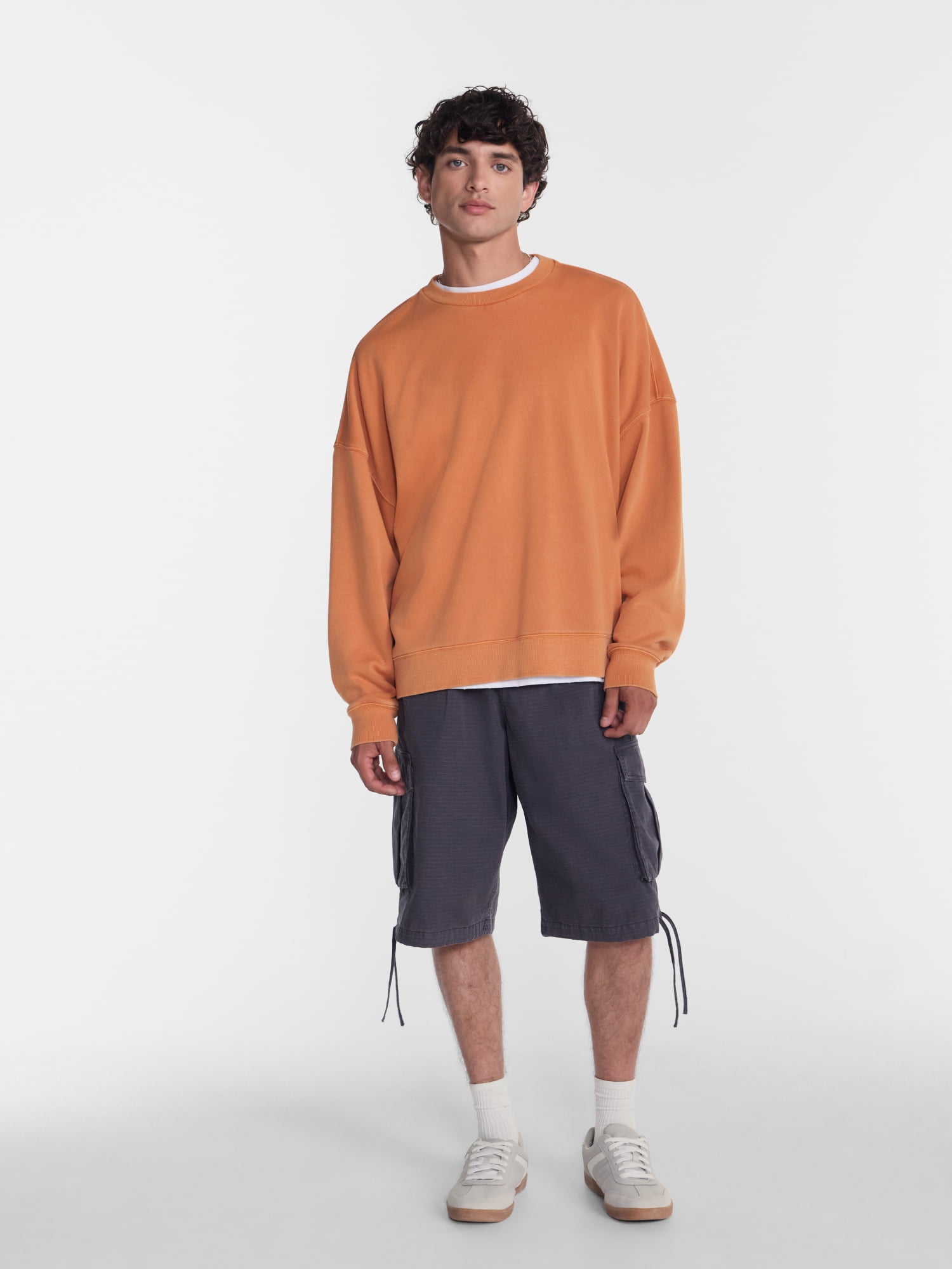No Boundaries Crewneck Fleece Sweatshirt with Long Sleeves, Men's XS-4XLT