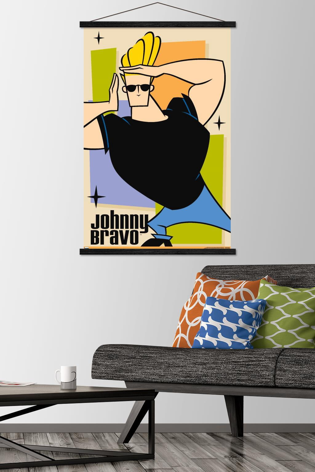 Johnny Bravo - Pose Wall Poster with Wooden Magnetic Frame, 22.375" x 34"