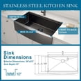 thumbnail image 5 of Stainless Steel Kitchen Sink 36 Inch Apron Front Workstation Farmhouse Sink 16 Guage Gunmetal Matte Black Stainless Steel Kitchen Sink Single Bowl Farm Sink,Single Bowl Kitchen Sink, 5 of 6