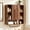 Boho Arched-Walnut, variant on WIRRYTOR Modern Boho Wall Mounted Bathroom Cabinet with Arched Doors, Medicine Cabinet Kitchen Wall Storage Organizer with Towel Bar, 5 Hooks, Walnut