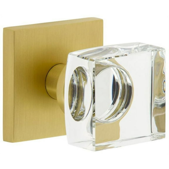 Viaggio Qadqdc_Prv_238 Quadrato Solid Brass Privacy Door Knob Set - Brass