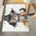 thumbnail image 2 of SKYSONIC Bathroom Rug Toiletry Mat Set, 2 pack Halloween Cat Pumpkin Print, Fluffy Plush Absorbent Bath Rugs Carpet for Bathroom Floor Toilet Tub and Shower,23.6"x15.7"+17.3"x13.4", 2 of 7