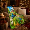 thumbnail image 3 of Cartoon Farmyard Dog Blue Truck Cow Garden Friends, Cozy Friendship Quote Scene, Warm Flannel Blanket for Ranch House and Living Room, Animal Lovers Friendship Gift, Artistic Home Decor, 3 of 9