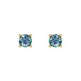 thumbnail image 3 of 0.5 Ct Round Cut Studs Blue Moissanite 14K Yellow Solid Solid Gold Everyday Dainty Earrings Push Back, 3 of 7