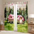 thumbnail image 2 of Castle Fairy Leopard Print Camper Black Out Curtains for Kids, Forest Art Curtains Pack of 2 (42x63 Each) for Bedroom, Pink Green, 2 of 6