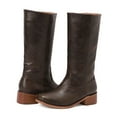 thumbnail image 5 of Women's Knee High Square Toe Block Heel Long Wide Riding Pull On Boots, 5 of 9