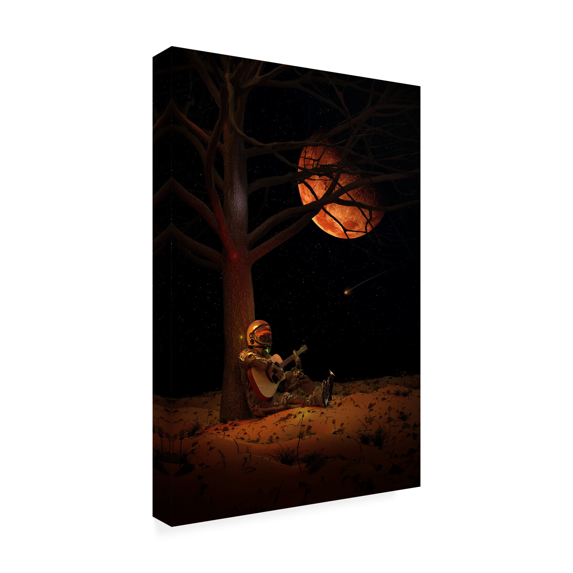 Canvas Wall Art - Francis Minoza 'Moonlight Jam' Wall Art for Living Room, Bedroom, or Office D?cor by Trademark Fine Art - 30 x 47 Inches