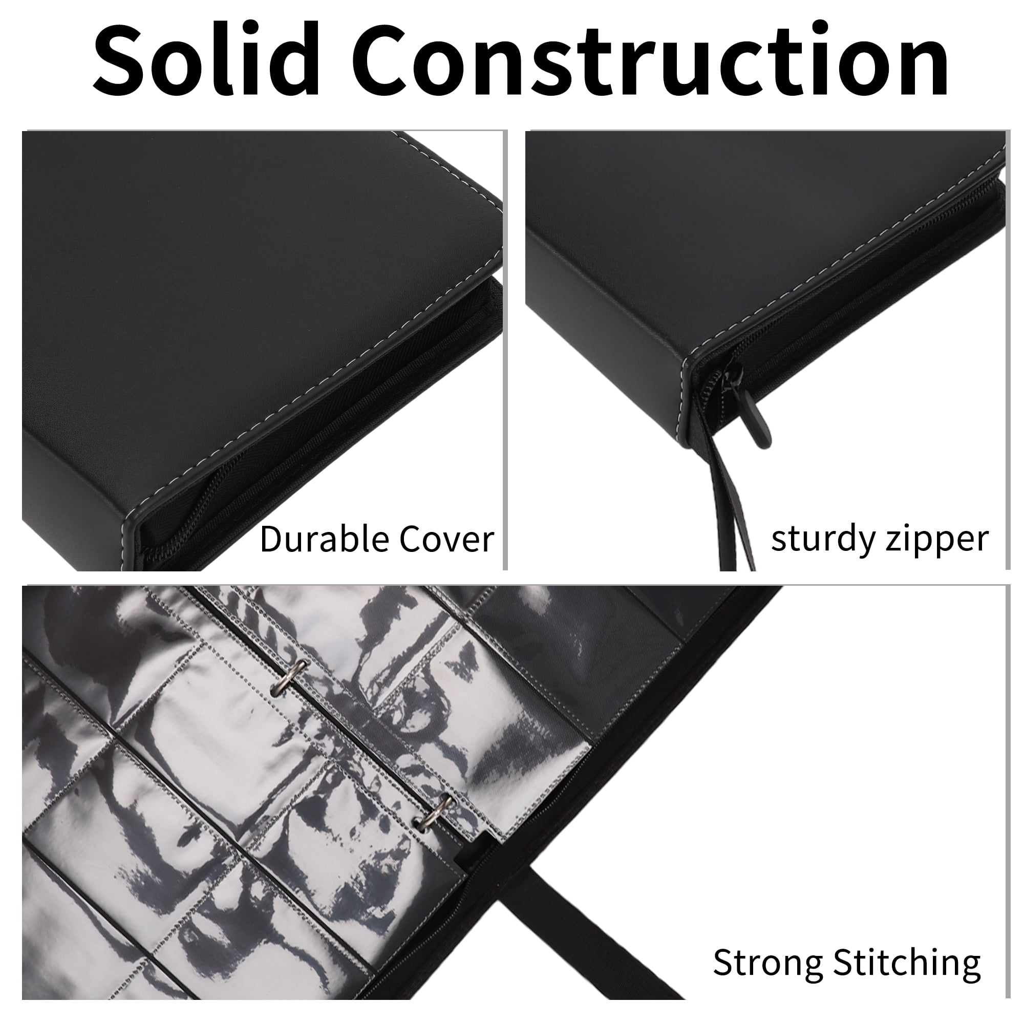 Unique Bargains 9 Pockets Card Binder 720 Sleeves Trading Card Zipper Album Holder