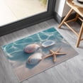 Beach Coastal Area Rugs, Starfish Seashell Ocean Carpet, Washable Non ...