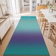 thumbnail image 3 of Hallway Runner Rug 2'x6', Teal Purple Ombre Kitchen Runner Rugs Non-Slip Carpet Mats, Modern Art Abstract Aesthetics Bedside Rugs Runners Washable Floor Carpet for Bathroom Laundry Room, 3 of 8