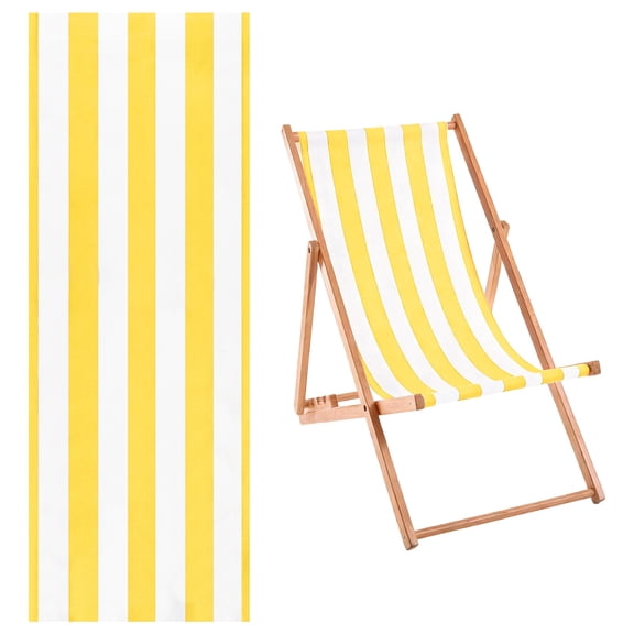 Uxcell 41x113cm Beach Sling Chair Replacement Canvas Lounge Fabric Striped Yellow