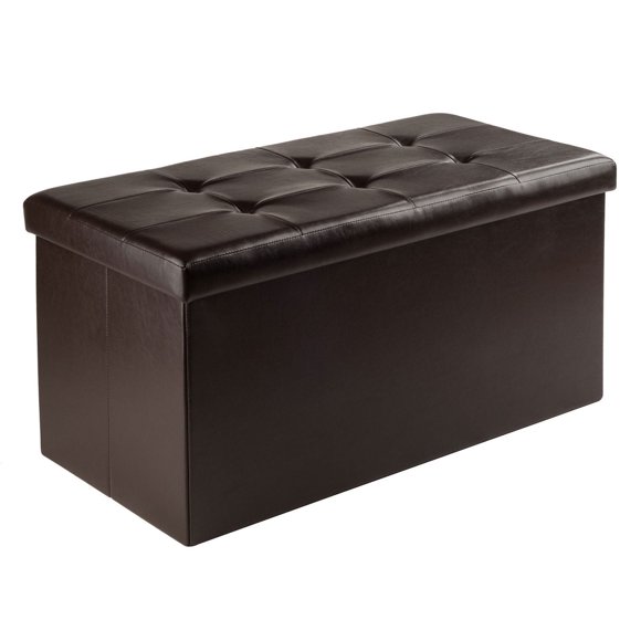 Winsome Ashford Faux Leather Ottoman with Storage