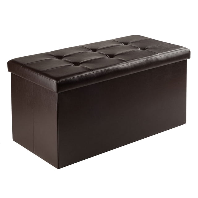 Winsome Ashford Faux Leather Ottoman with Storage
