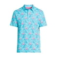 thumbnail image 4 of Birdie Bound Men's and Big Men's Graphic Flamingo Print Golf Polo Shirt, Sizes S-3XL, 4 of 5