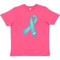 thumbnail image 3 of Inktastic Teal Awareness Ribbon Youth T-Shirt, 3 of 5