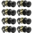 thumbnail image 1 of Hall/Closet Door Knobs in Flat Black Finish,Interior Passage Door Knobs,Round Non-Locking Door Handles, 8 Pack, 1 of 6