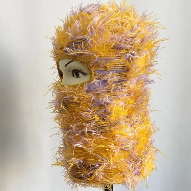 Gorro de Invierno con Capucha Shamjiam Pasamontañas Térmicos para Esquí Ciclismo Amarillo Morado