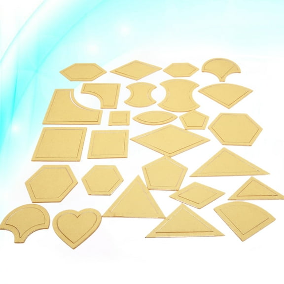 FESTFENDS 27Pcs Patchwork Quilt Templates for Quilting and Sewing Projects in Light Brown and Transparent 11.8x5.9x1.2in