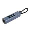 thumbnail image 2 of Hub Ethernet USB, Adaptador USB A Ethernet, 4 Puertos, Transmisión Portátil Pequeña De 5 Gbps, Aleación De Aluminio Para Computadora Portátil, 2 of 7