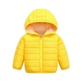 thumbnail image 2 of EnJoCho Toddler Soli𝖽 Hooded Zip Up Jacket, Windproof Thick Insulated Outerwear, Long Sleeve Warm Parka Windbreaker, Baby Boys Girls Winter Coat suitable for everyday layering and outdoor, 2 of 5